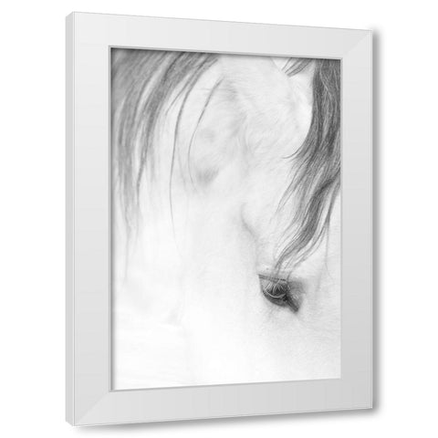 Younesi-Lock of Hair White Modern Wood Framed Art Print by 1x