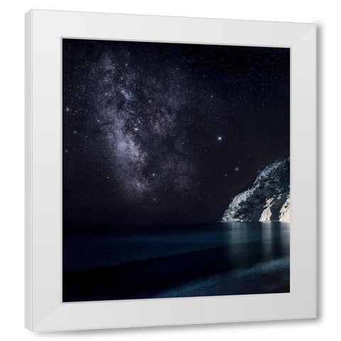 Stars In The South White Modern Wood Framed Art Print by Artemiadi, Dora