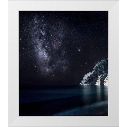 Stars In The South White Modern Wood Framed Art Print by Artemiadi, Dora