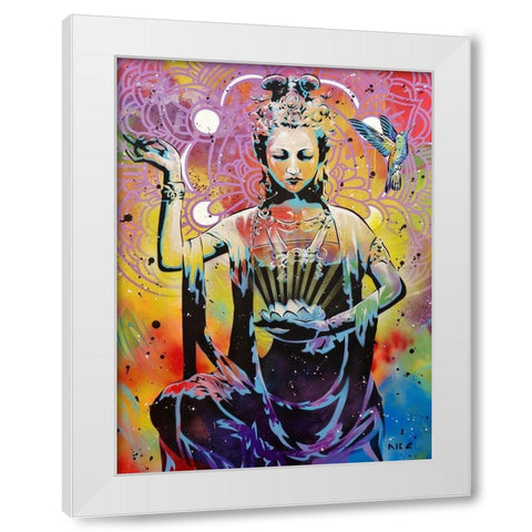 Harmonious Chakra White Modern Wood Framed Art Print by AbcArtAttack