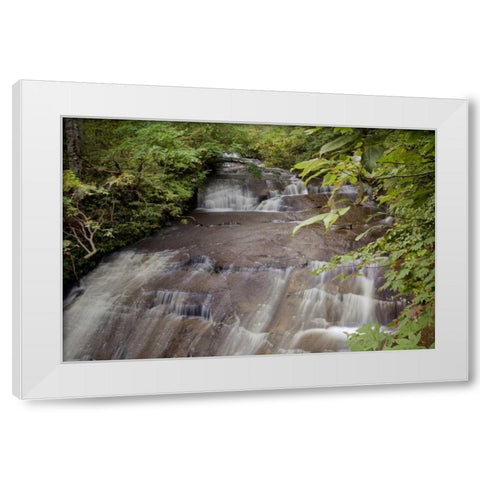 Hokkaido Waterfall - 3 White Modern Wood Framed Art Print by Blaustein, Alan