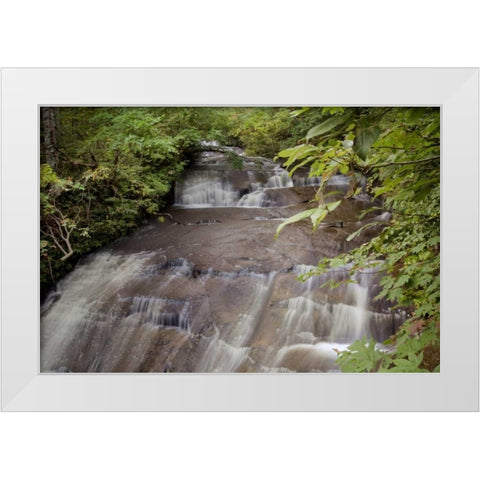 Hokkaido Waterfall - 3 White Modern Wood Framed Art Print by Blaustein, Alan