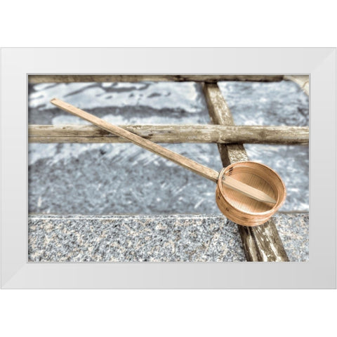 Zen Fountain White Modern Wood Framed Art Print by Blaustein, Alan