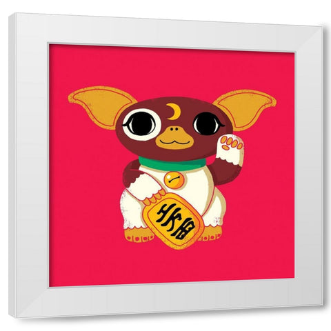 Lucky Mogwai White Modern Wood Framed Art Print by Buxton, Michael