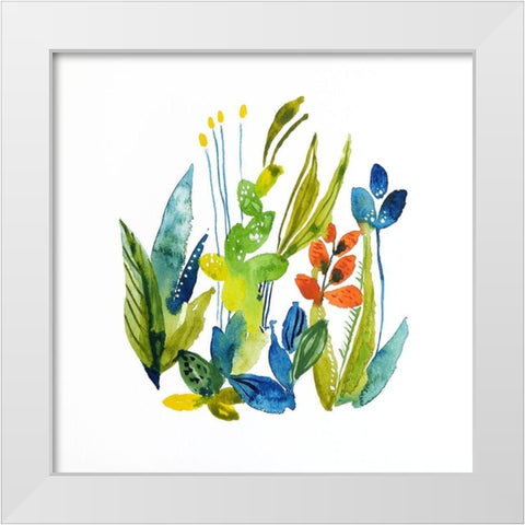 English Garden 1 White Modern Wood Framed Art Print by Binkin, Lesia