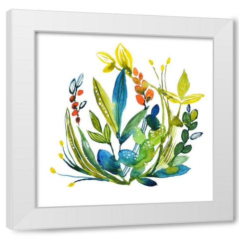 English Garden 3 White Modern Wood Framed Art Print by Binkin, Lesia