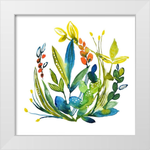 English Garden 3 White Modern Wood Framed Art Print by Binkin, Lesia