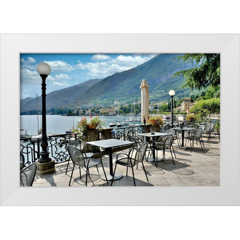 Lake Caffe #4 White Modern Wood Framed Art Print by Blaustein, Alan
