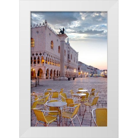 Piazza San Marco At Sunrise #5 White Modern Wood Framed Art Print by Blaustein, Alan