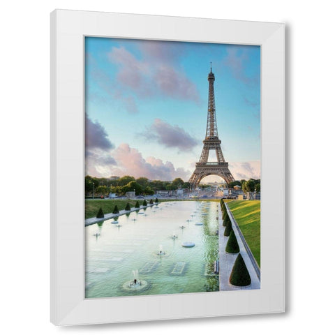 Eiffel Tower View I White Modern Wood Framed Art Print by Blaustein, Alan