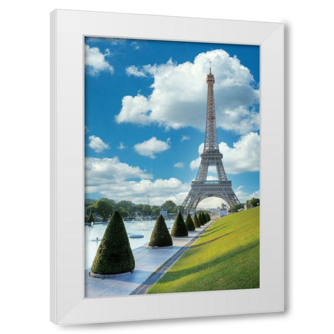 Eiffel Tower View II White Modern Wood Framed Art Print by Blaustein, Alan