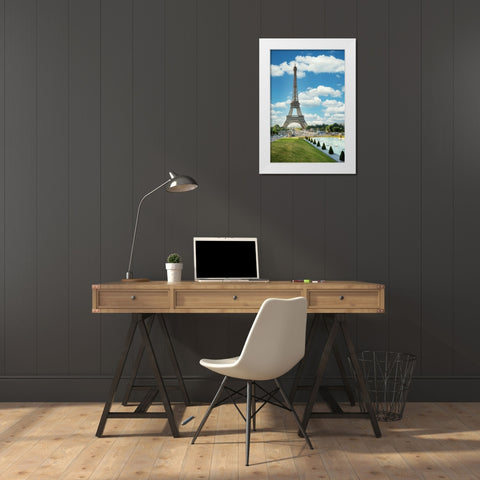 Eiffel Tower View III White Modern Wood Framed Art Print by Blaustein, Alan