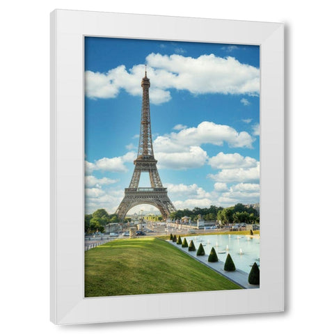 Eiffel Tower View III White Modern Wood Framed Art Print by Blaustein, Alan