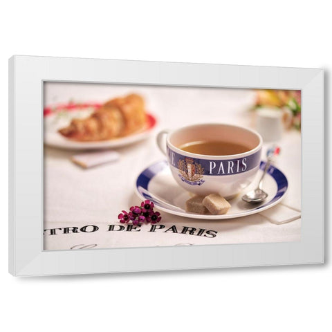 Paris Bistro No. 3 White Modern Wood Framed Art Print by Blaustein, Alan