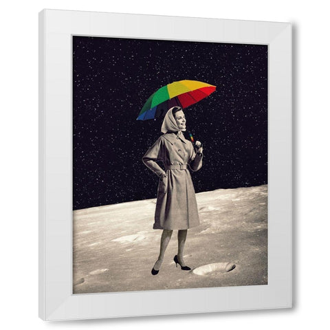 Moon Walk White Modern Wood Framed Art Print by Brothers, Erika C.