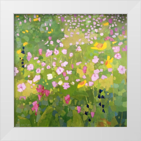 Wasatch Wildflowers White Modern Wood Framed Art Print by Becker, Anne