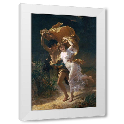 The Storm, 1880 White Modern Wood Framed Art Print by Cot, Pierre-Auguste