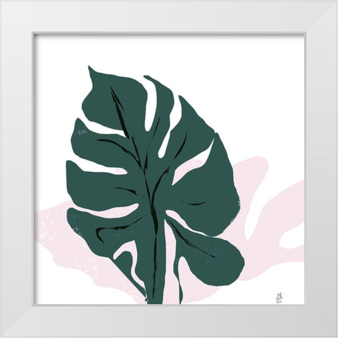 Pink Shadow White Modern Wood Framed Art Print by Christine, Niya