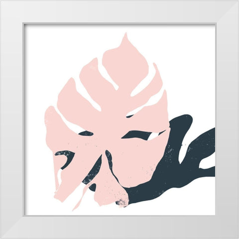 Pink Protector White Modern Wood Framed Art Print by Christine, Niya