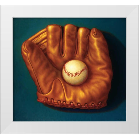 Baseball Mitt I White Modern Wood Framed Art Print by Colletta, TR