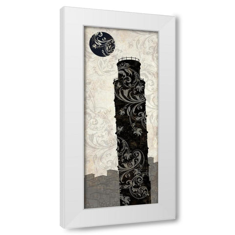 Moon over Pisa White Modern Wood Framed Art Print by Color Bakery