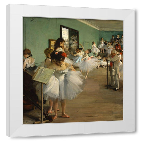 The Dance Class White Modern Wood Framed Art Print by Degas, Edgar