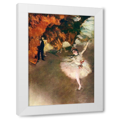 Ballet - l’étoile (Rosita Mauri) White Modern Wood Framed Art Print by Degas, Edgar
