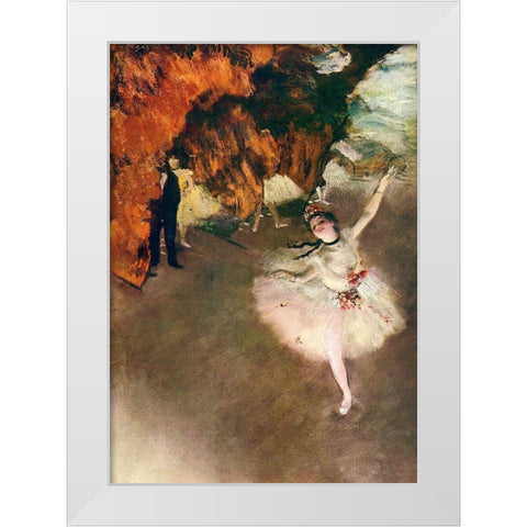 Ballet - l’étoile (Rosita Mauri) White Modern Wood Framed Art Print by Degas, Edgar