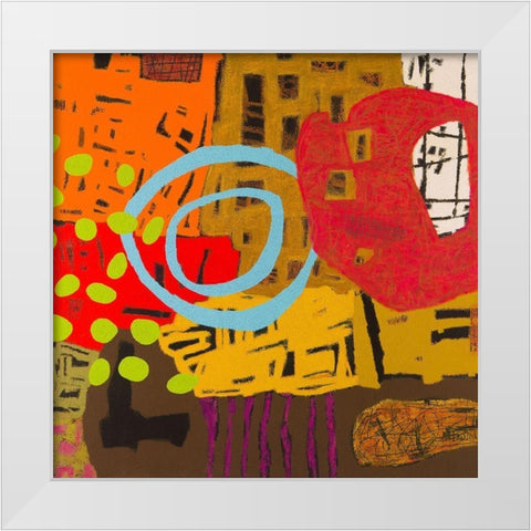 Conversations in the Abstract #28 White Modern Wood Framed Art Print by Downs