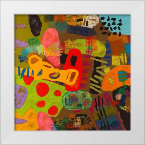 Conversations in the Abstract #19 White Modern Wood Framed Art Print by Downs