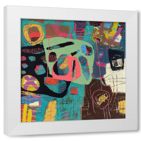 Conversations In The Abstract No. 108 White Modern Wood Framed Art Print by Downs