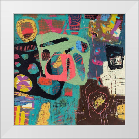 Conversations In The Abstract No. 108 White Modern Wood Framed Art Print by Downs