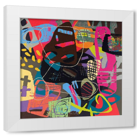 Conversations In The Abstract No. 111 White Modern Wood Framed Art Print by Downs
