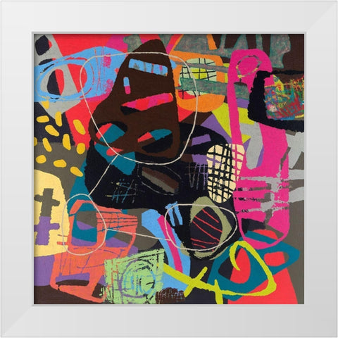 Conversations In The Abstract No. 111 White Modern Wood Framed Art Print by Downs