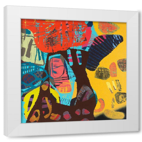 Conversations In The Abstract No. 113 White Modern Wood Framed Art Print by Downs