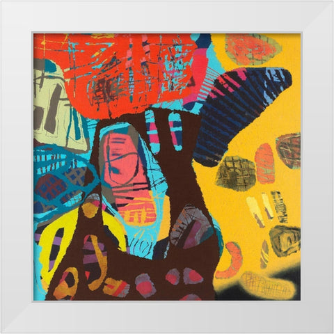 Conversations In The Abstract No. 113 White Modern Wood Framed Art Print by Downs