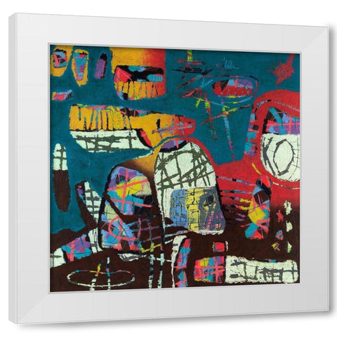 Conversations In The Abstract No. 114 White Modern Wood Framed Art Print by Downs