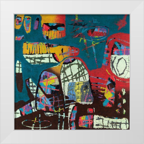Conversations In The Abstract No. 114 White Modern Wood Framed Art Print by Downs