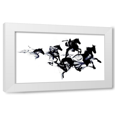 Black Horses White Modern Wood Framed Art Print by Farkas, Robert