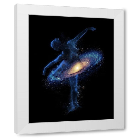 Cosmic Dance White Modern Wood Framed Art Print by Farkas, Robert