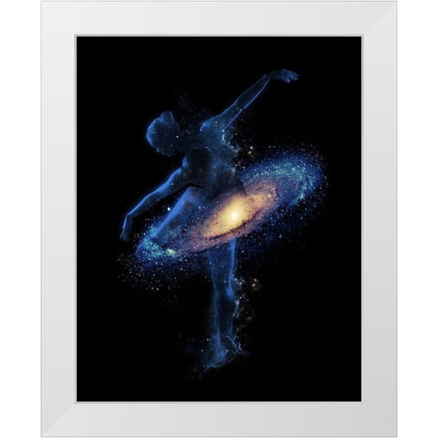 Cosmic Dance White Modern Wood Framed Art Print by Farkas, Robert