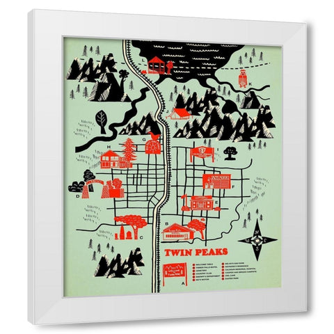 Welcome to Twinpeaks White Modern Wood Framed Art Print by Farkas, Robert