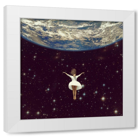 Let It All Go White Modern Wood Framed Art Print by Flores, Paula Belle