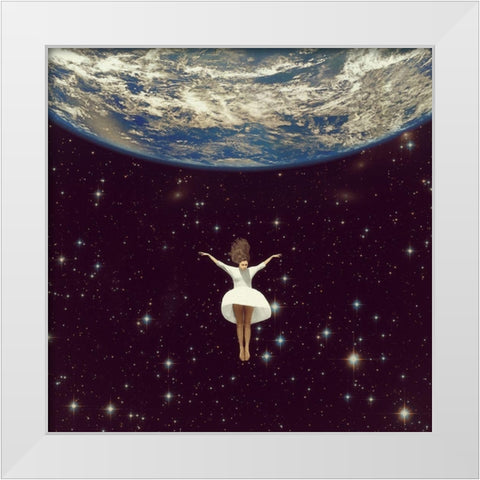 Let It All Go White Modern Wood Framed Art Print by Flores, Paula Belle
