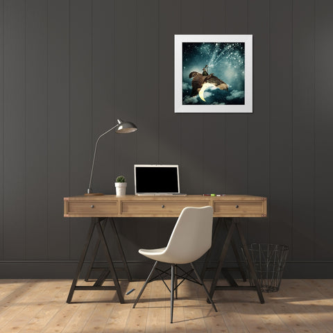The Night Goddess White Modern Wood Framed Art Print by Flores, Paula Belle