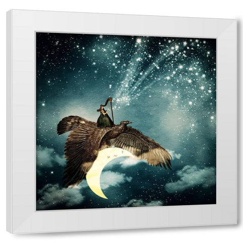 The Night Goddess White Modern Wood Framed Art Print by Flores, Paula Belle