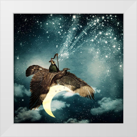 The Night Goddess White Modern Wood Framed Art Print by Flores, Paula Belle