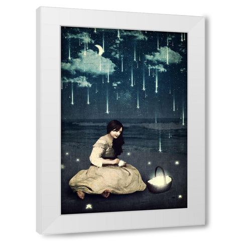 A Basket of Wishes White Modern Wood Framed Art Print by Flores, Paula Belle