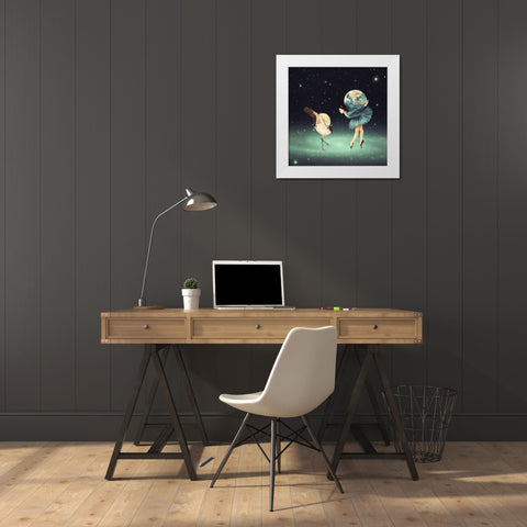 Life is Just a Dance White Modern Wood Framed Art Print by Flores, Paula Belle