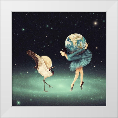Life is Just a Dance White Modern Wood Framed Art Print by Flores, Paula Belle
